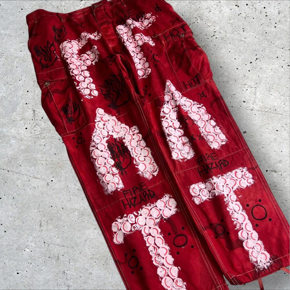 Propper Custom Big Boy FAT Club Pants Red Printed‎ Cargo Pants Size XL
